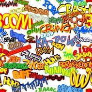 Seamless pattern with comic book expressions