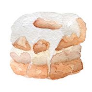 watercolor cronut croissant and doughnut mixture vector art