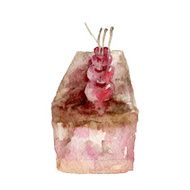Hand painted watercolor cherry cake Vector illustration