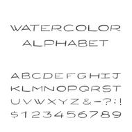 Watercolor Alphabet Painted Vector Font N3