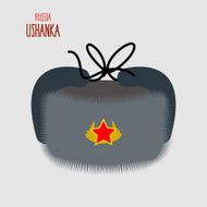 Ushanka National cap of military in Russia Vector illustrati