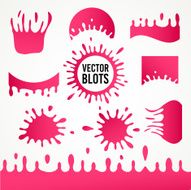 Set of abstract vector art ink splatters blots design elements