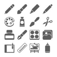Graphic tools signs vector set of art icons