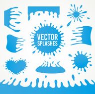 Set of abstract vector art ink splash splatters blots design