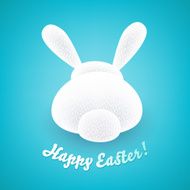 Cute easter bunny Rabbit back view