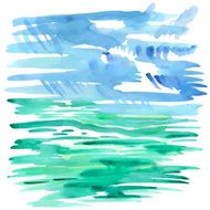 Abstract sea watercolor background N2
