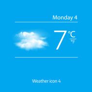 Realistic weather icon - Overcast clouds Vector illustration