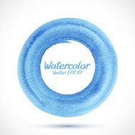 Blue watercolor hand drawn circle