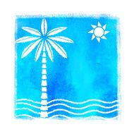 Watercolor summer beach illustration N2
