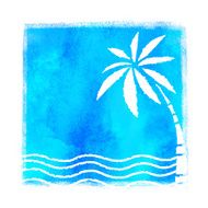 Watercolor summer beach print N14