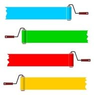 Set of roller brushes - illustration