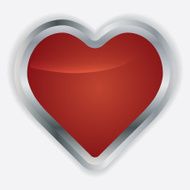 Vector glossy red round heart