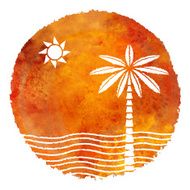 Watercolor summer beach print N15