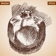 Vector sketch of garnet Illustration for your design