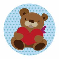 Valentine&#039;s day present bear flat icon elements background eps10 N3