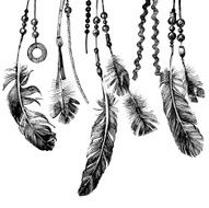 background with hand drawn feathers