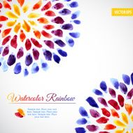 Watercolor template colorful rainbow brushstrokes