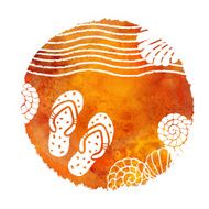 Watercolor summer beach print N17
