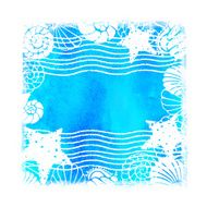 Watercolor summer beach print N18