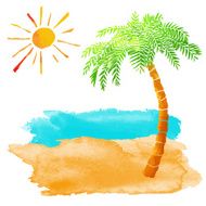Watercolor summer beach set N9