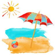 Watercolor summer beach set N10
