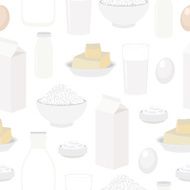 Dairy products seamless vector background N3