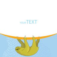 Sloth with empty card for your design N2