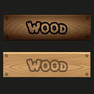 vector wooden banners boards with texture and text eps10