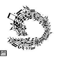 Expressive groove concept Black and white design