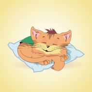 Sleeping cat cartoon illustration N2