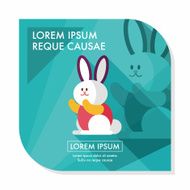 Rabbit flat icon with long shadow eps 10 N7