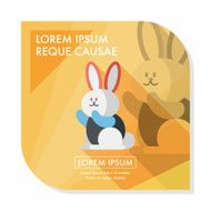 Rabbit flat icon with long shadow eps 10 N8