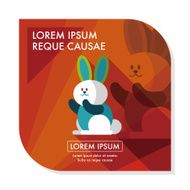 Rabbit flat icon with long shadow eps 10 N9