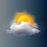 Vector cloud and sun