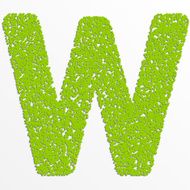 Vector multi color alphabet with grain texture letter W