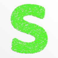 Vector multi color alphabet with grain texture letter S
