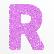 Vector multi color alphabet with grain texture letter R