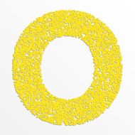 Vector multi color alphabet with grain texture letter O