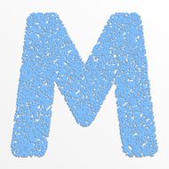 Vector multi color alphabet with grain texture letter M