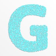 Vector multi color alphabet with grain texture letter G
