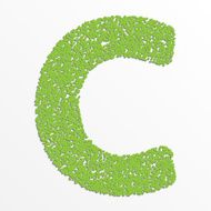 Vector multi color alphabet with grain texture letter C
