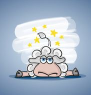 Children colored cartoon illustration curly lamb
