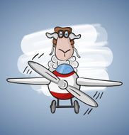 Children colored cartoon illustration curly lamb N2