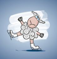 Children colored cartoon illustration curly lamb N3