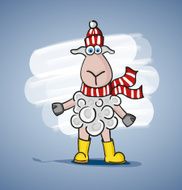 Children colored cartoon illustration curly lamb N4