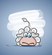 Children colored cartoon illustration curly lamb N5