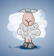 Children colored cartoon illustration curly lamb N6