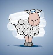 Children colored cartoon illustration curly lamb N8