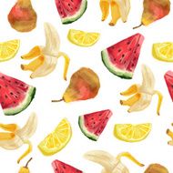 Seamless patterns with fruit Vector