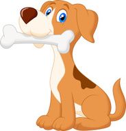 Cute dog with bone